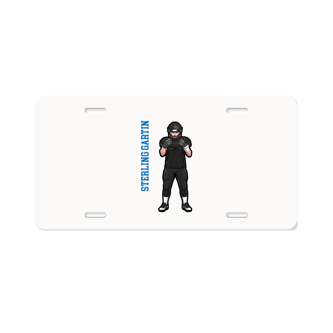 License Plate — Name Vertical in Classic