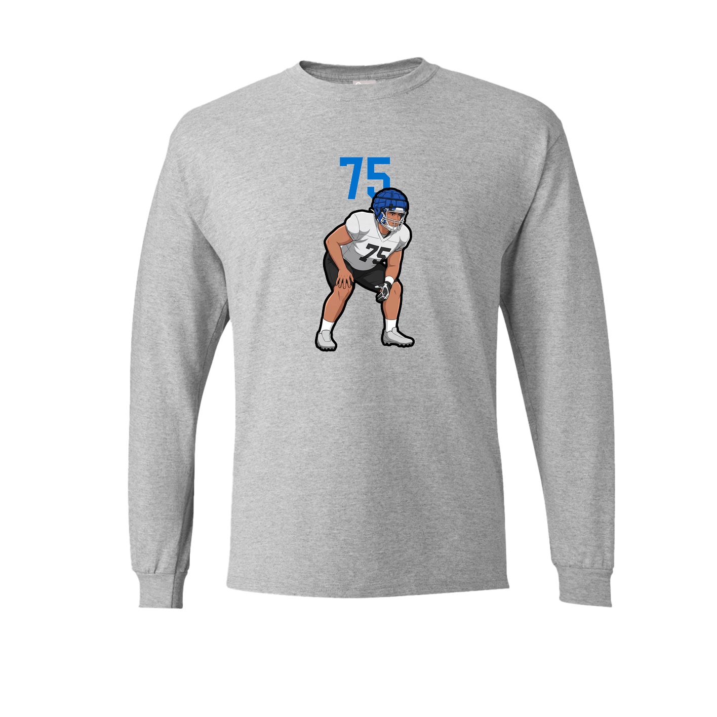 Long Sleeve Tee — Number Top in Grey