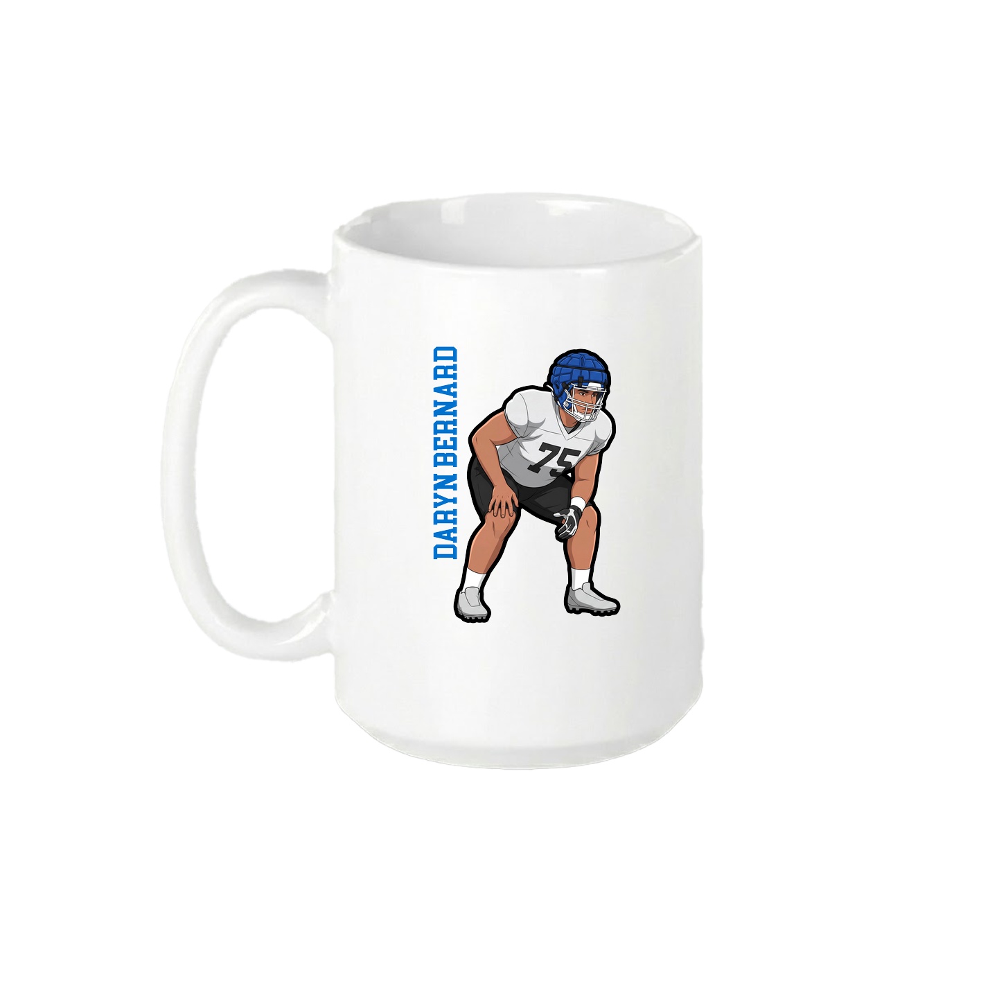 15oz Coffee Mug — Name Vertical in White