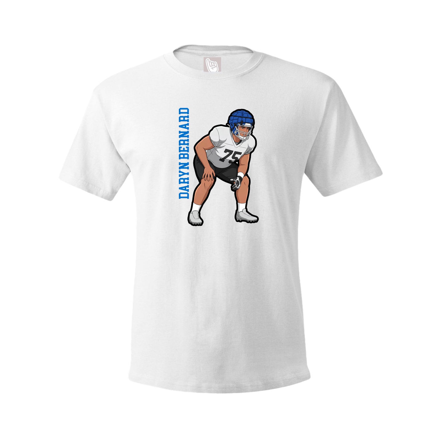 Youth Tee — Name Vertical in White