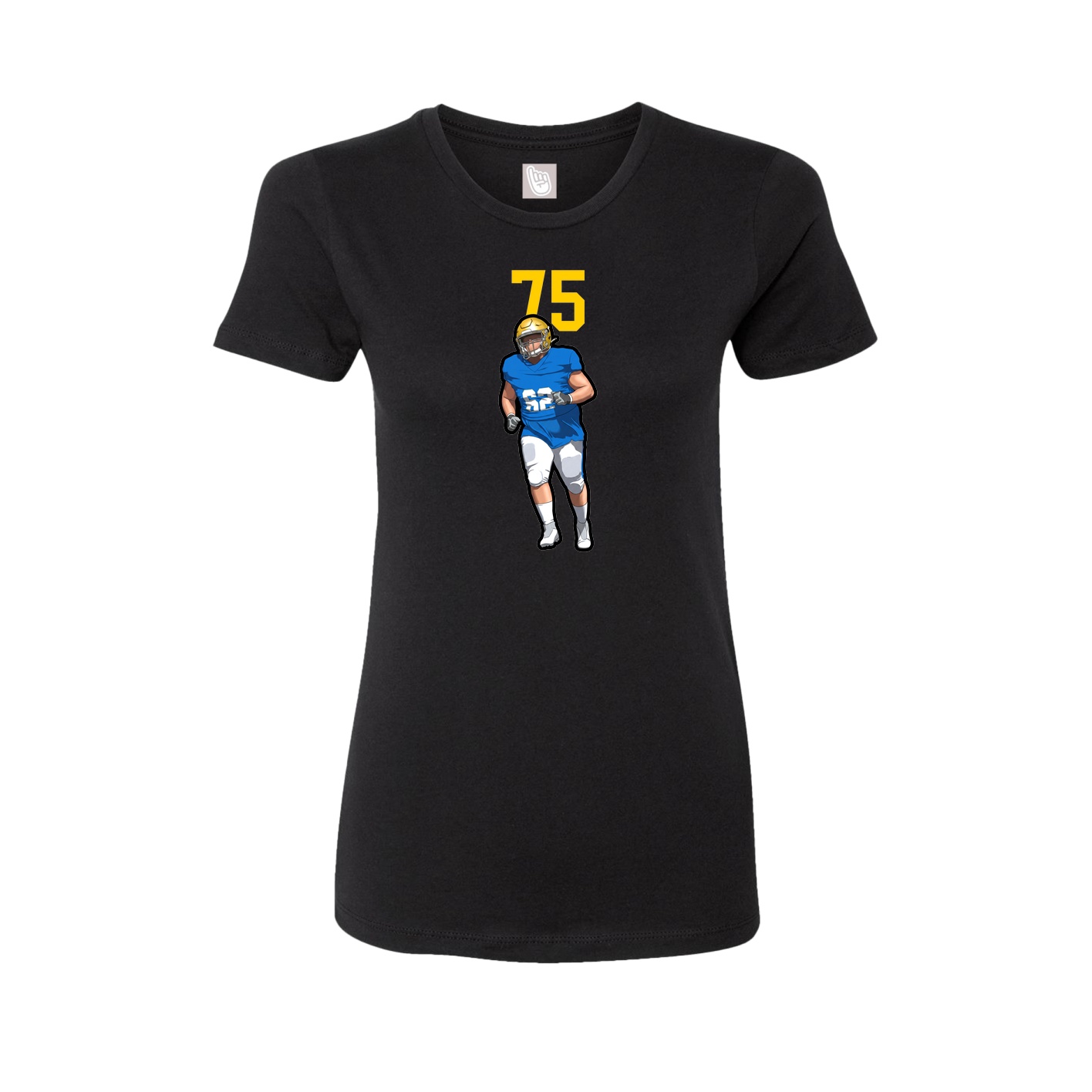 Fitted Women's Tee — Number Top in Black