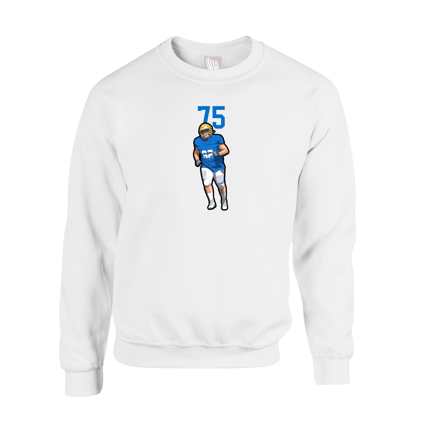 Fleece Crew — Number Top in White