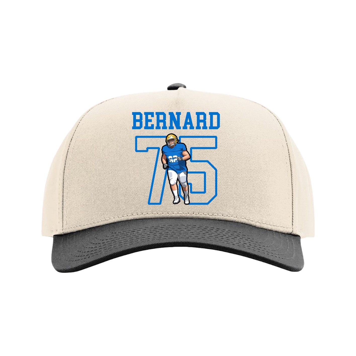 Full Fabric Five-Panel Champ Cap — Shirsey in Cream/Black