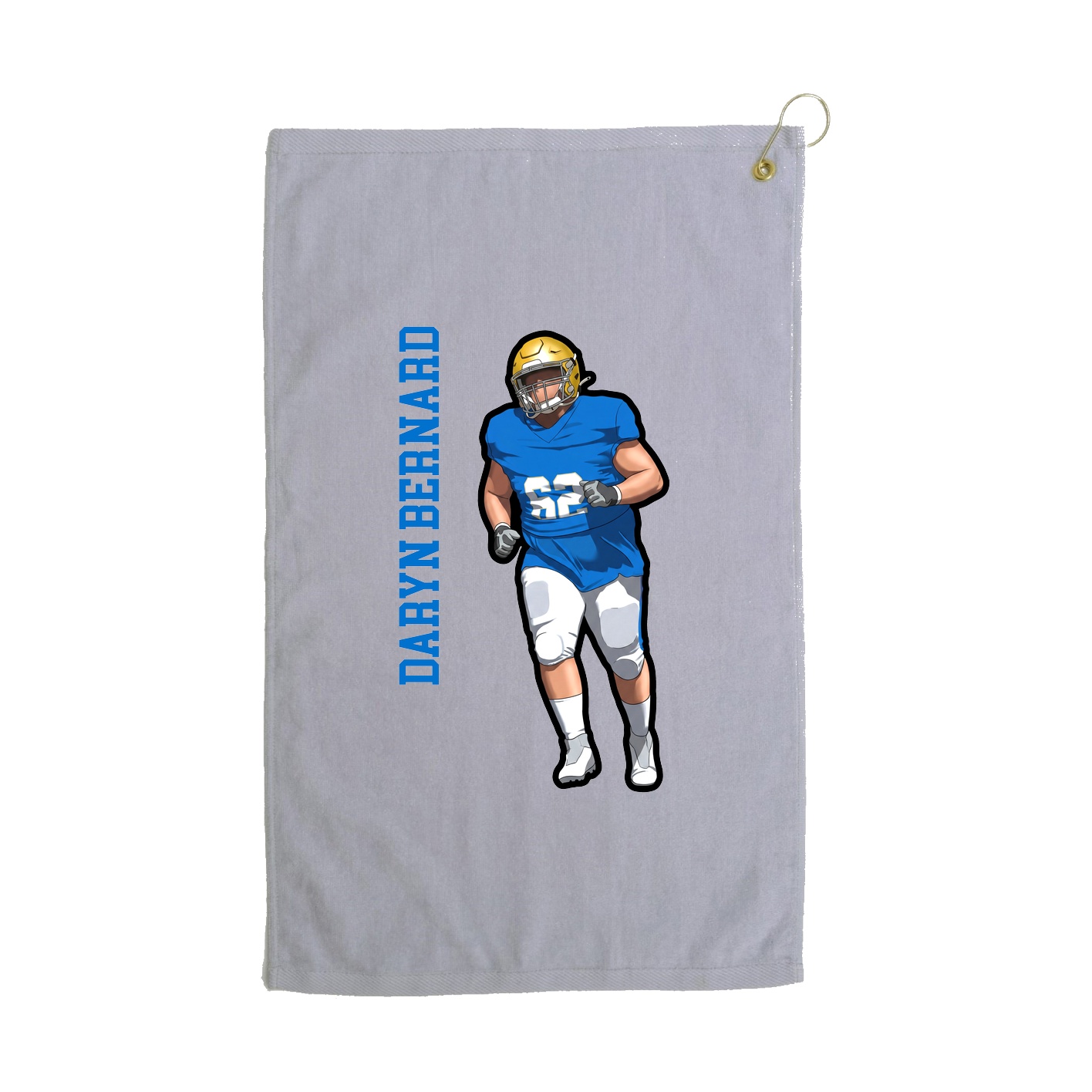 Golf Towel — Name Vertical in Grey