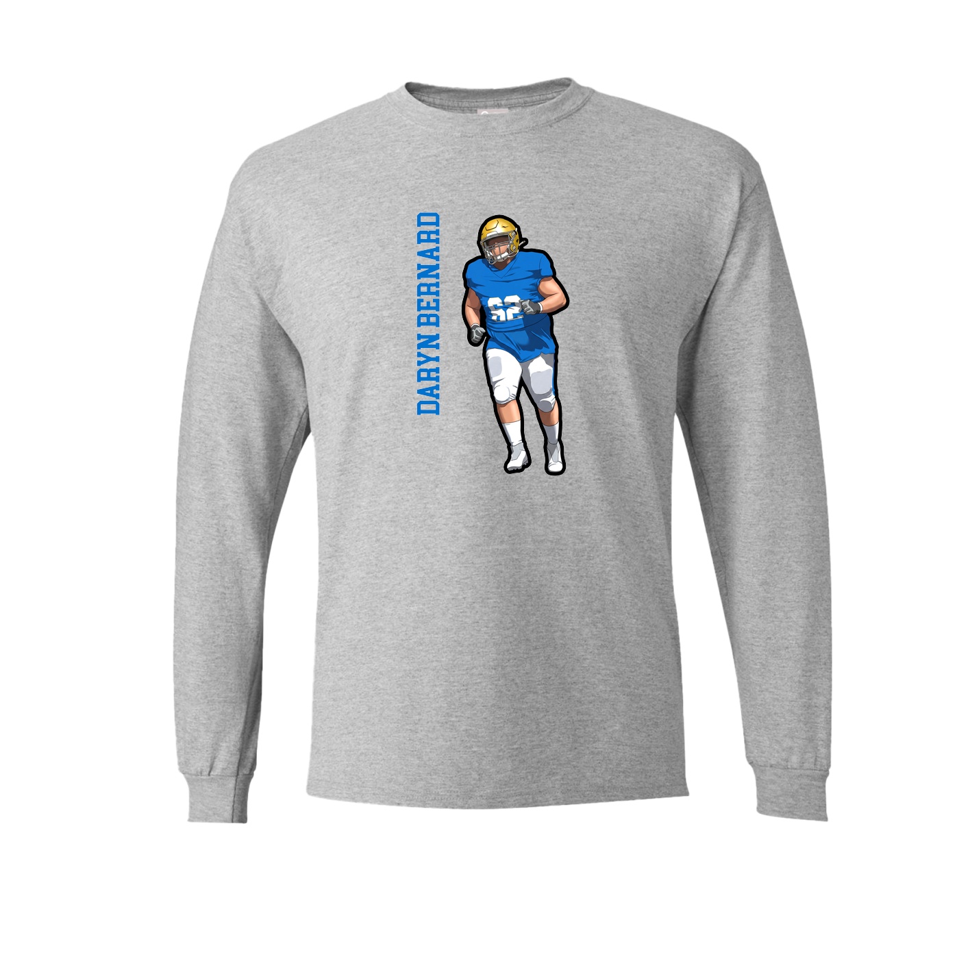 Long Sleeve Tee — Name Vertical in Grey