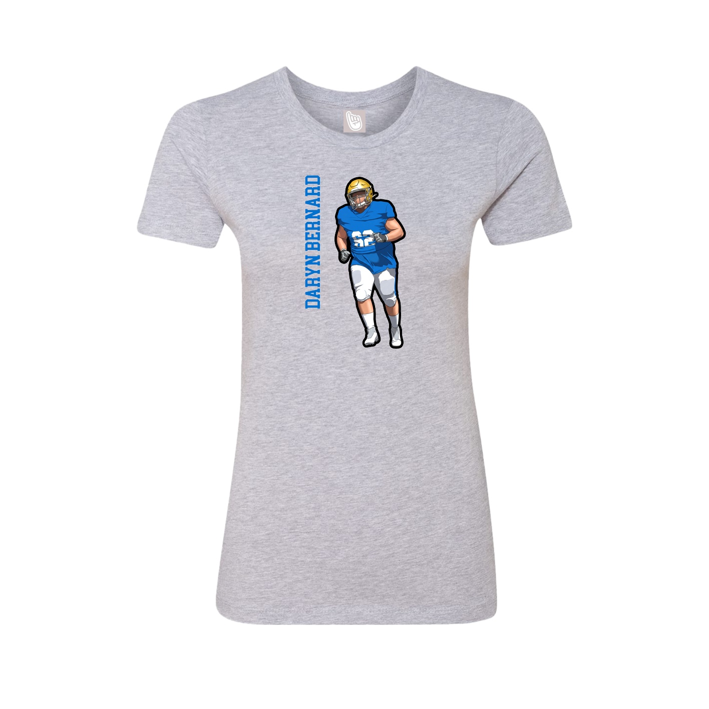 Womens Tee — Name Vertical in Grey