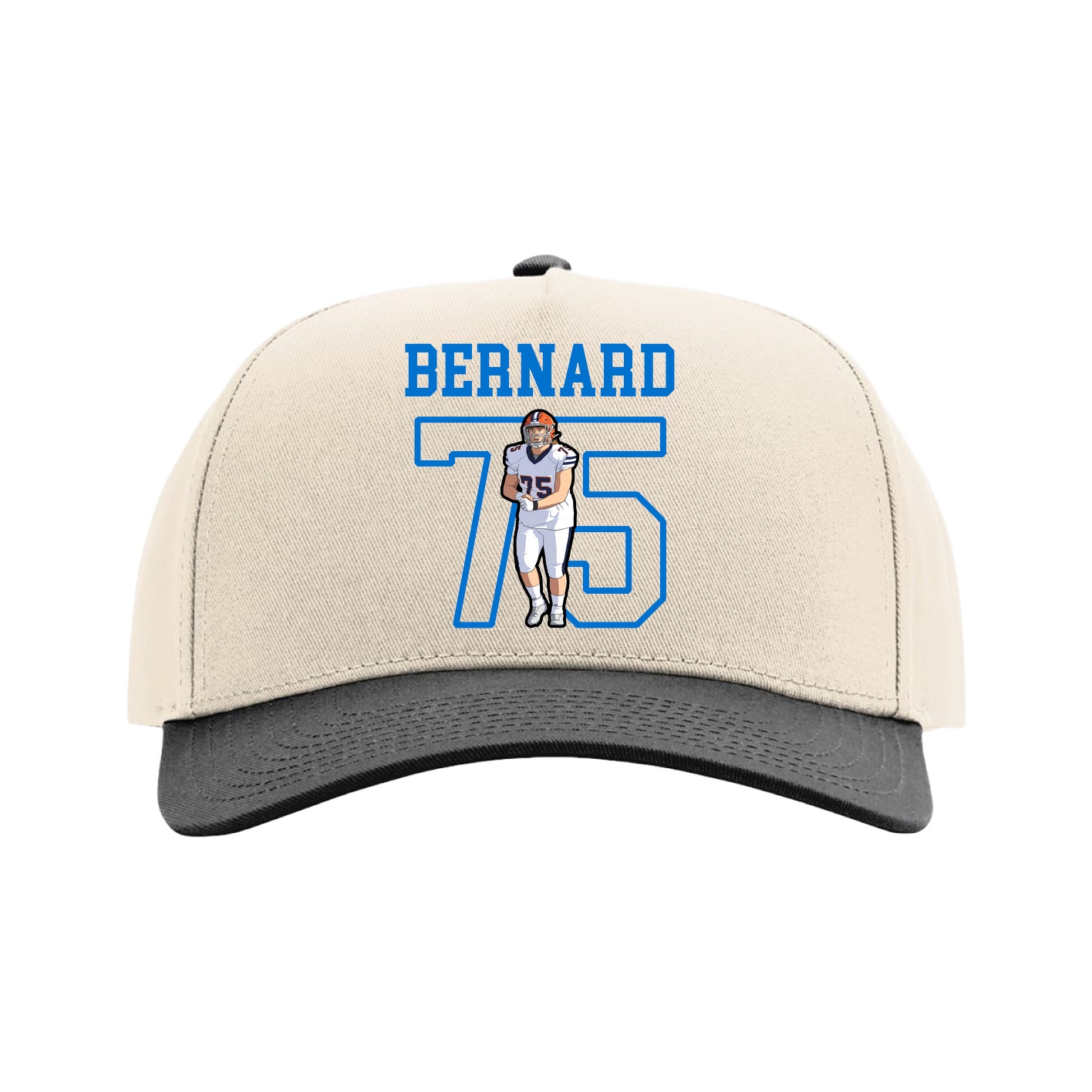 Full Fabric Five-Panel Champ Cap — Shirsey in Cream/Black