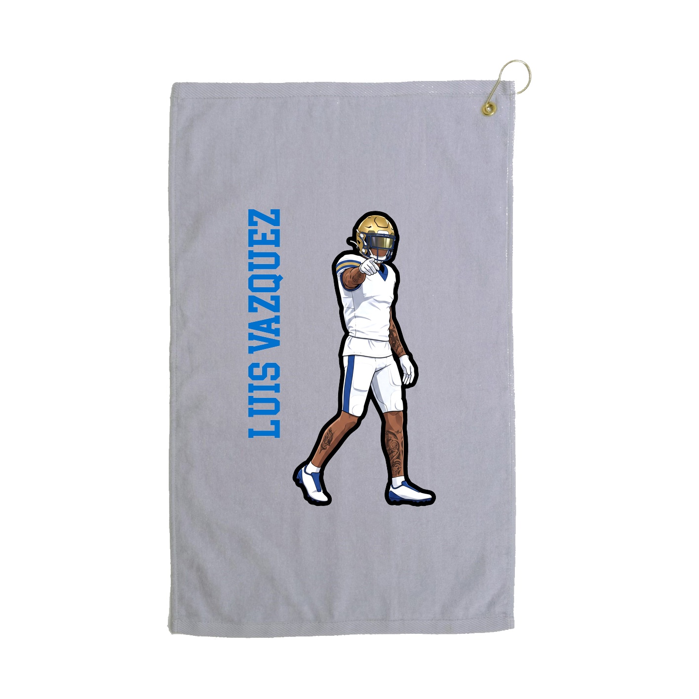 Golf Towel — Name Vertical in Grey
