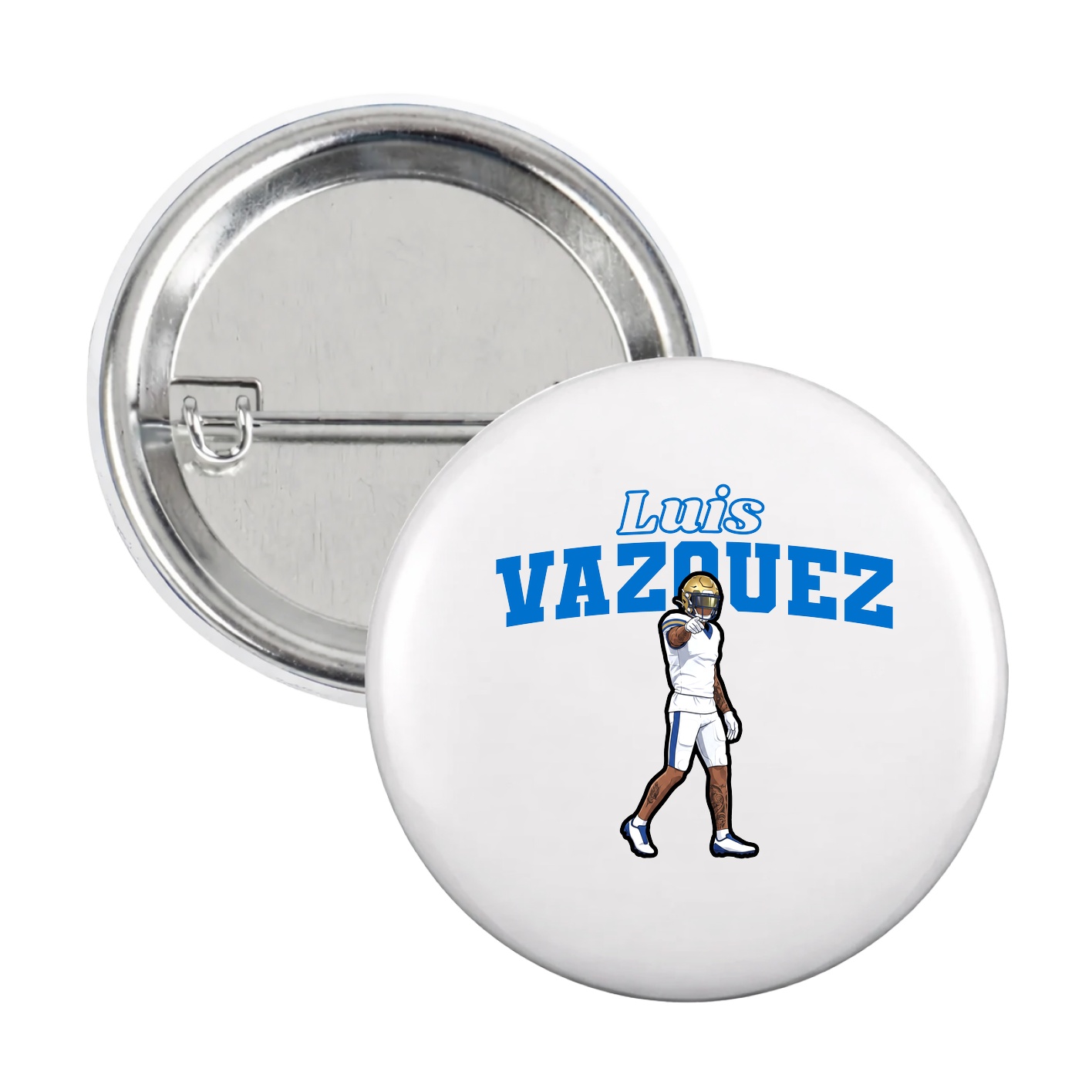 Game Day Button — Name Arch in White