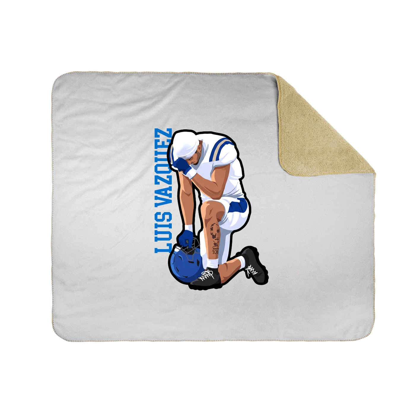 Throw Blanket — Name Vertical in White