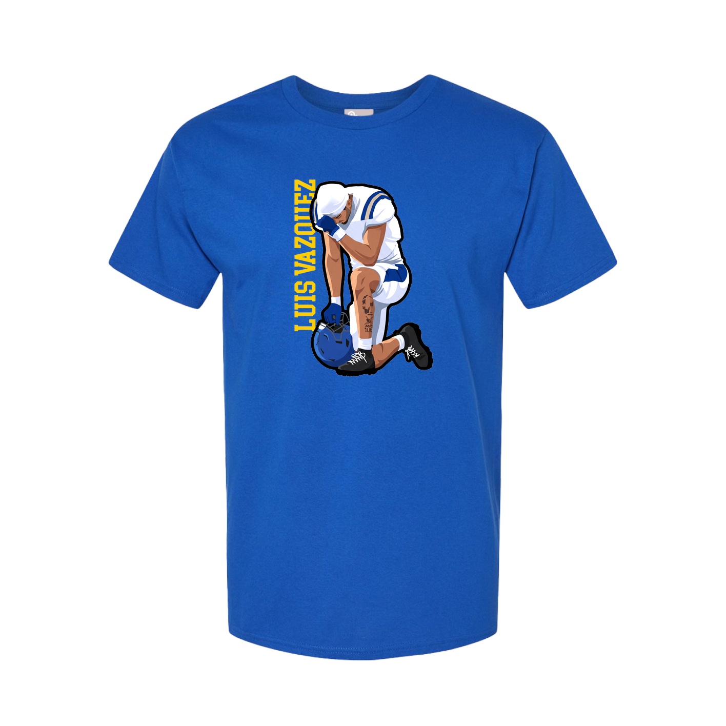 Youth Tee — Name Vertical in Royal