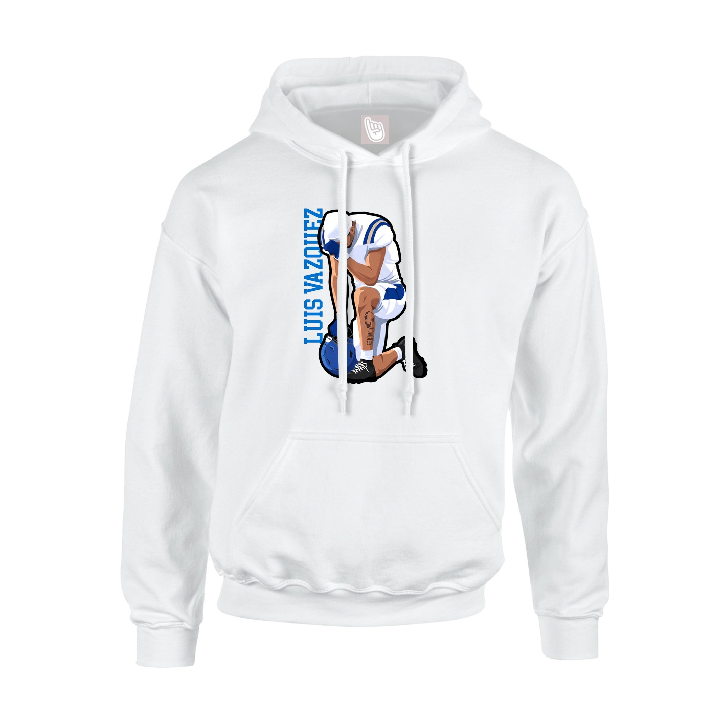 Youth Hoodie — Name Vertical in White