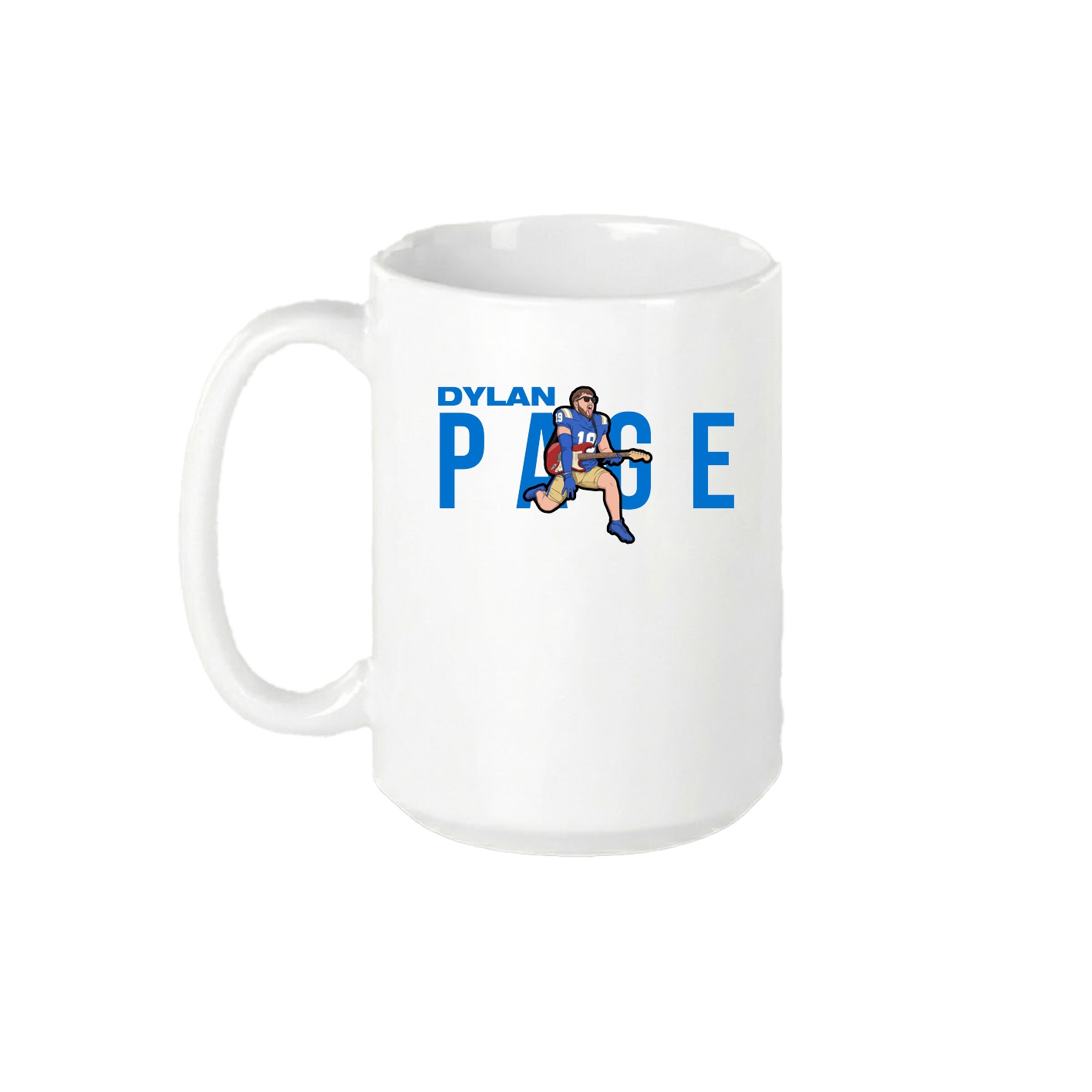 15oz Coffee Mug — Player Name in White