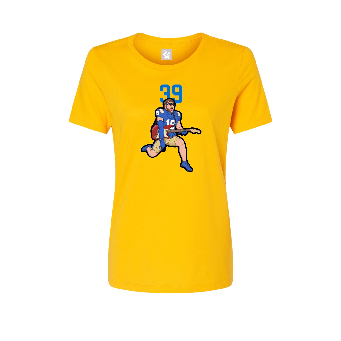 Fitted Women's Tee — Number Top in Gold