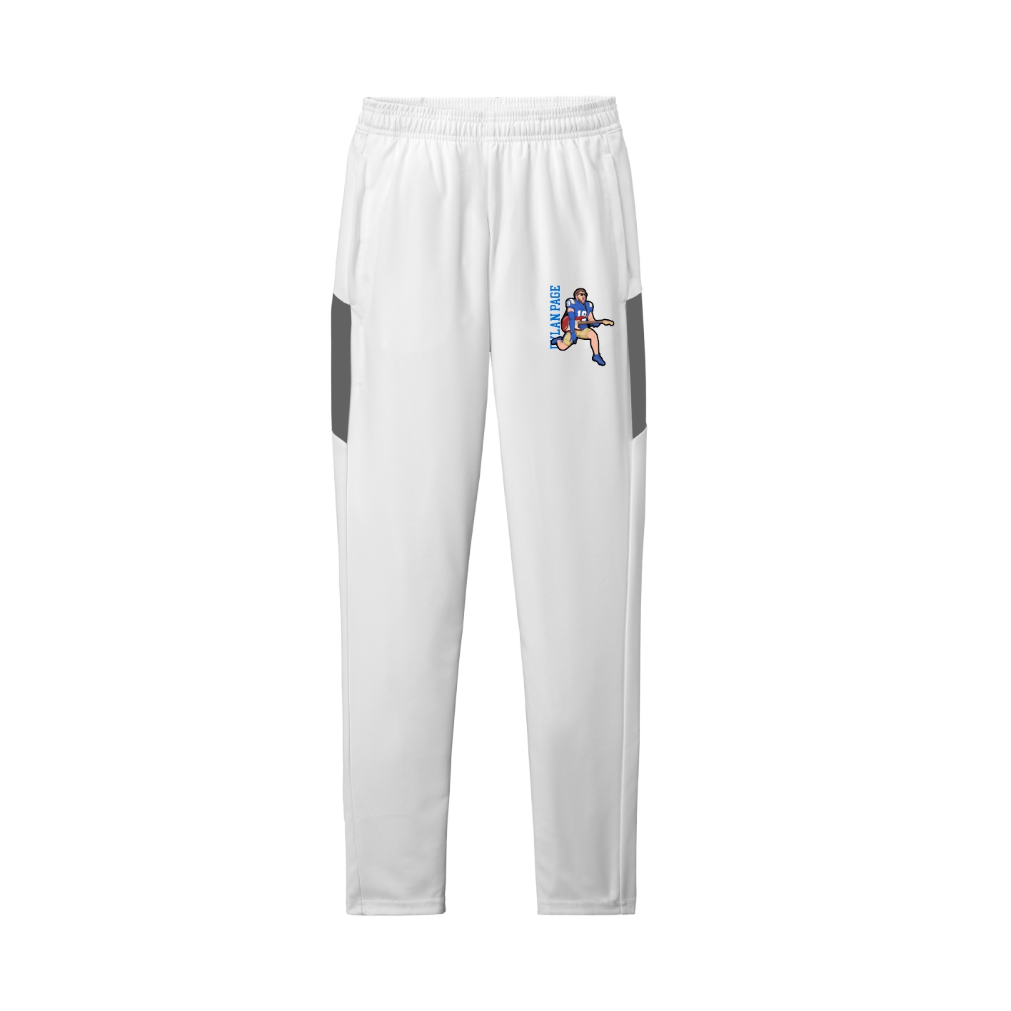 Team Travel Pant — Name Vertical in White/Grey