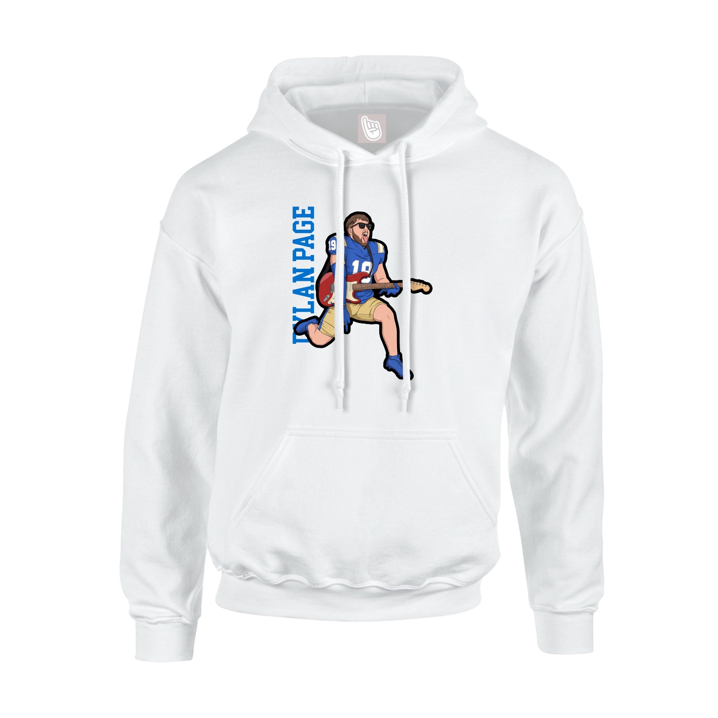 Youth Hoodie — Name Vertical in White