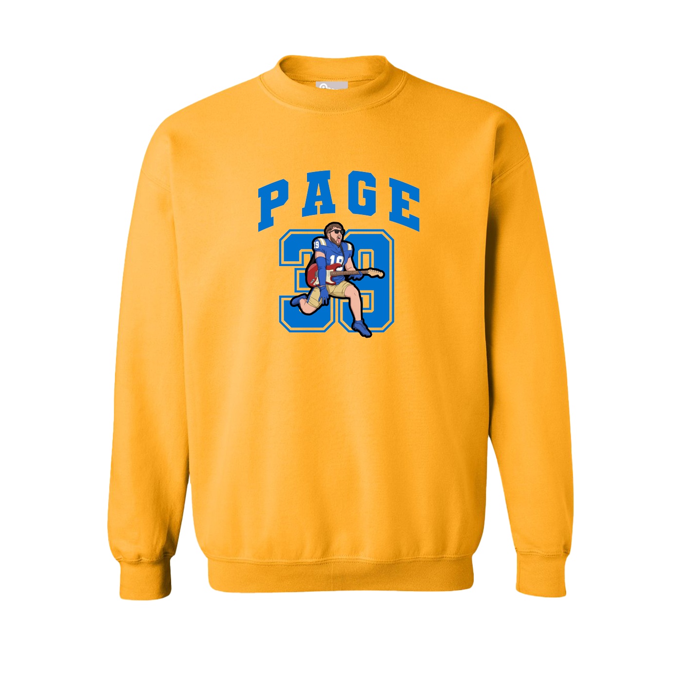 Fleece Crew — Number in Gold