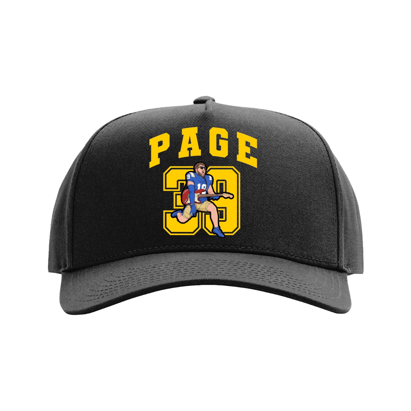 Full Fabric Five-Panel Champ Cap — Number in Black