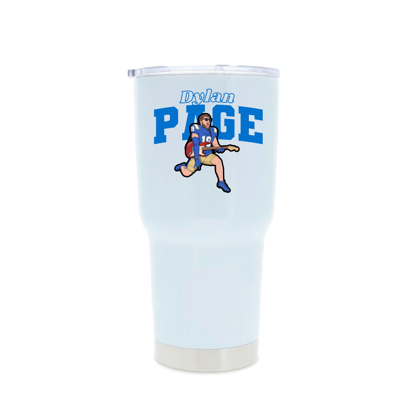 30oz Stainless Steel Tumbler — Name Arch in White