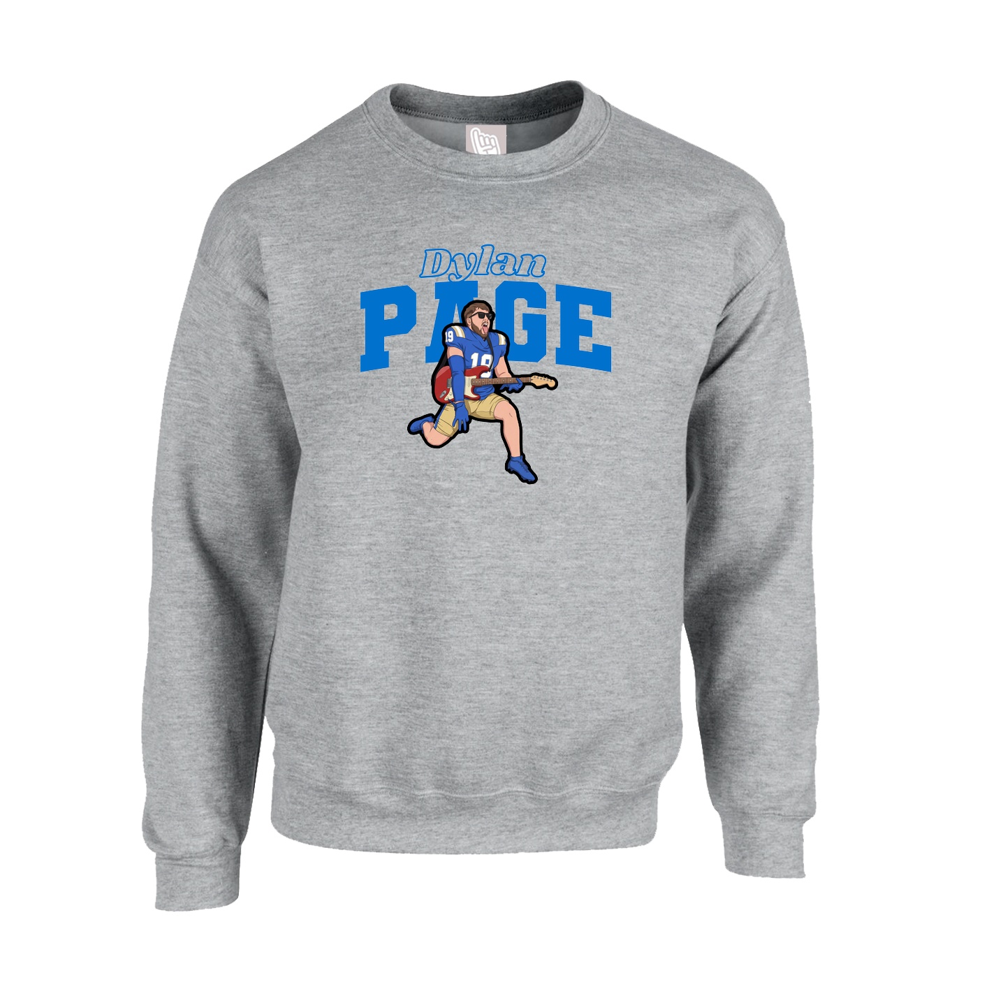 Fleece Crew — Name Arch in Grey