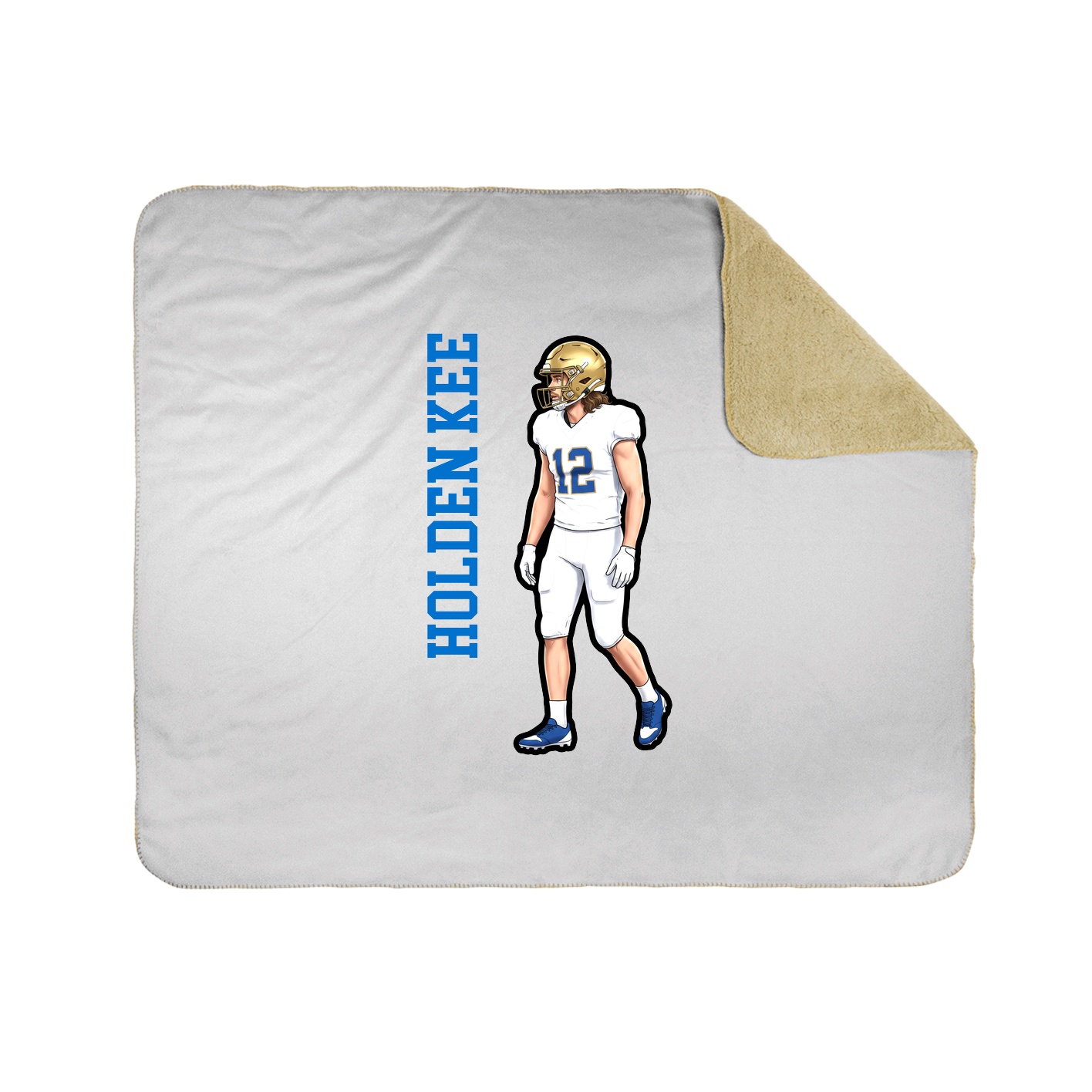 Throw Blanket — Name Vertical in White