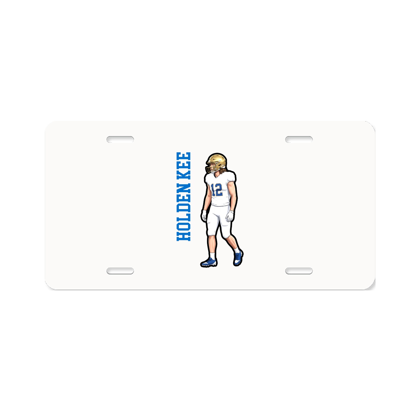 License Plate — Name Vertical in Classic