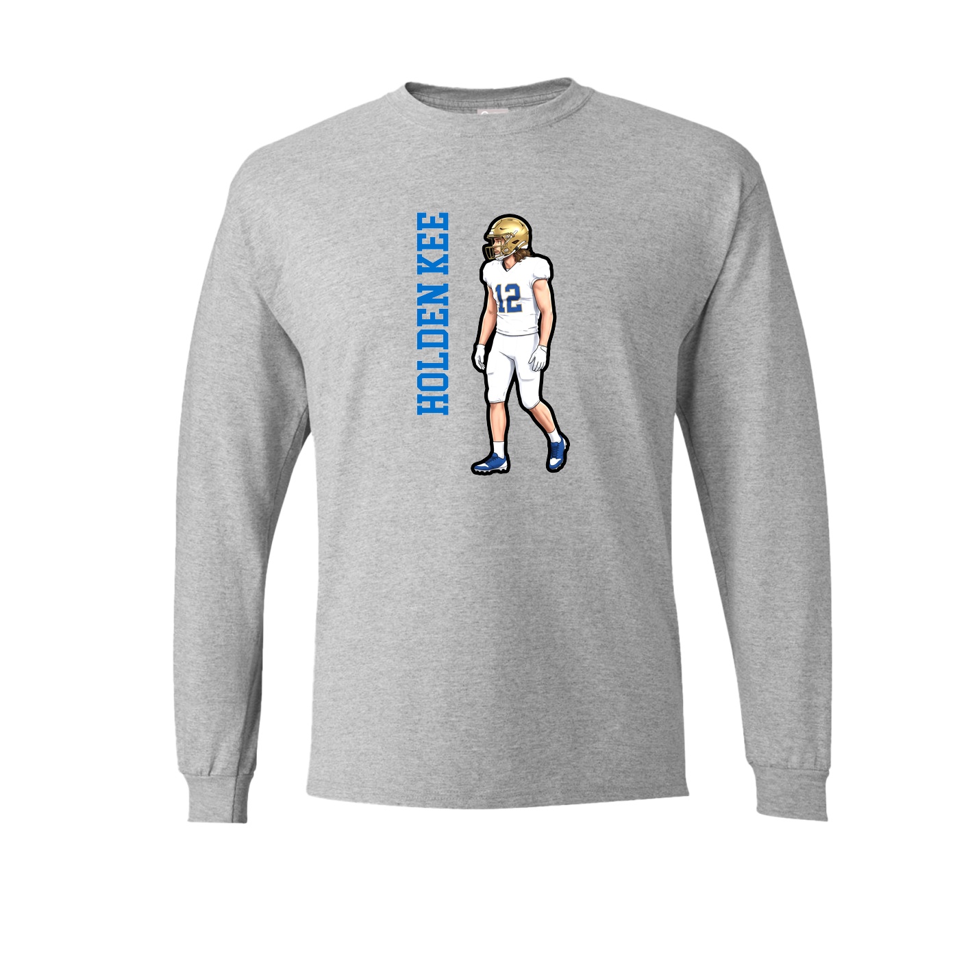 Long Sleeve Tee — Name Vertical in Grey
