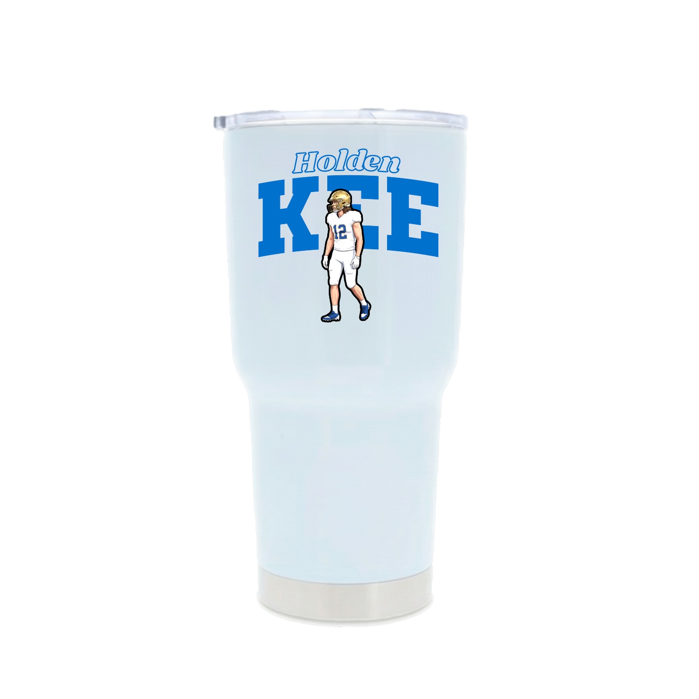 30oz Stainless Steel Tumbler — Name Arch in White