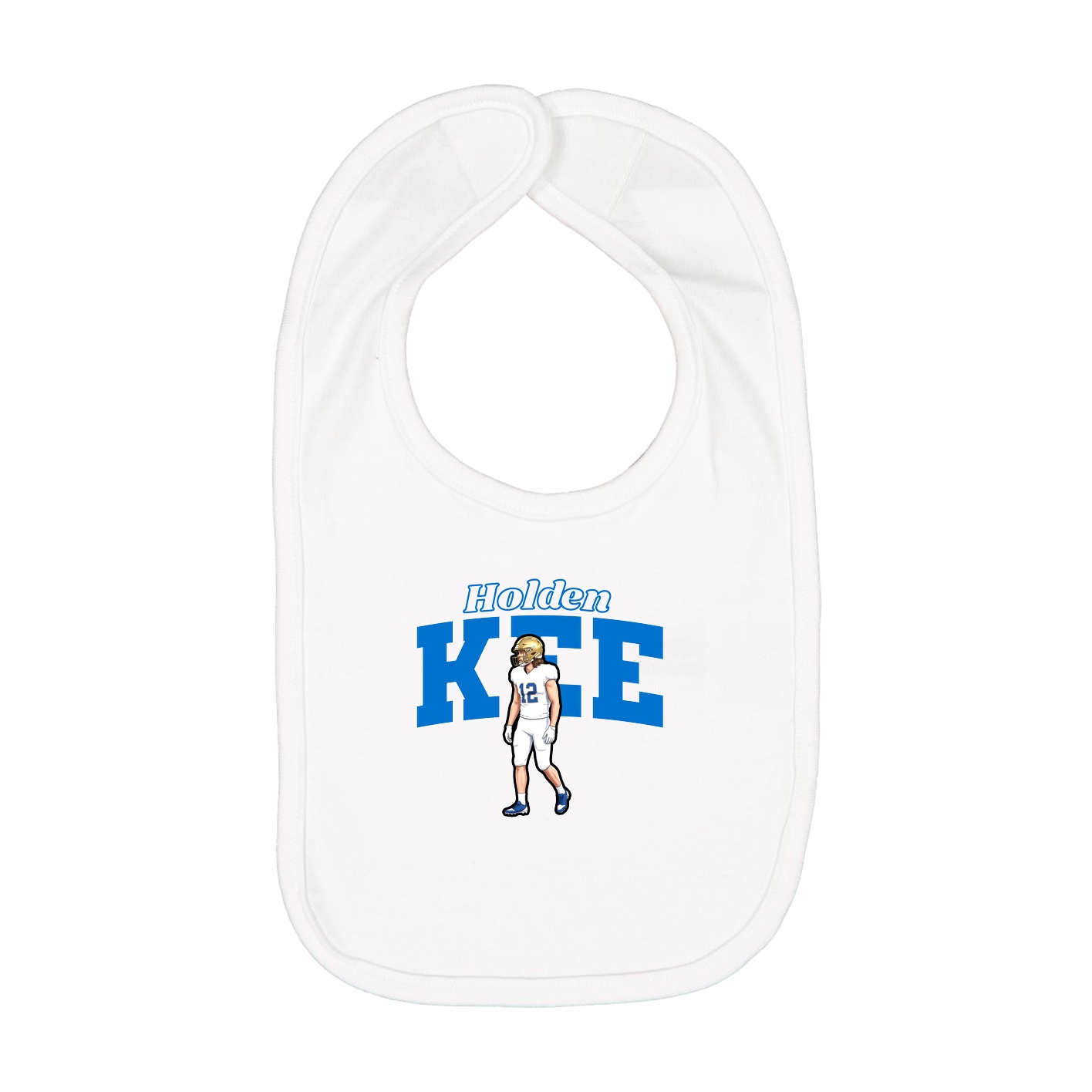 Infant Bib — Name Arch in White