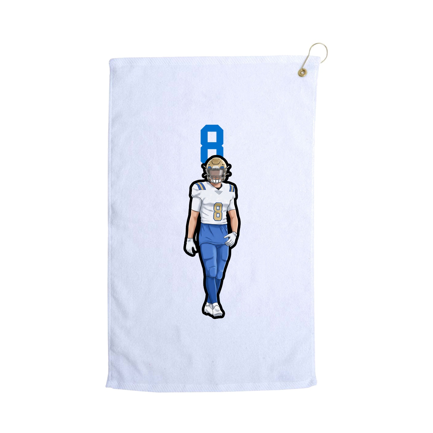 Golf Towel — Number Top in White