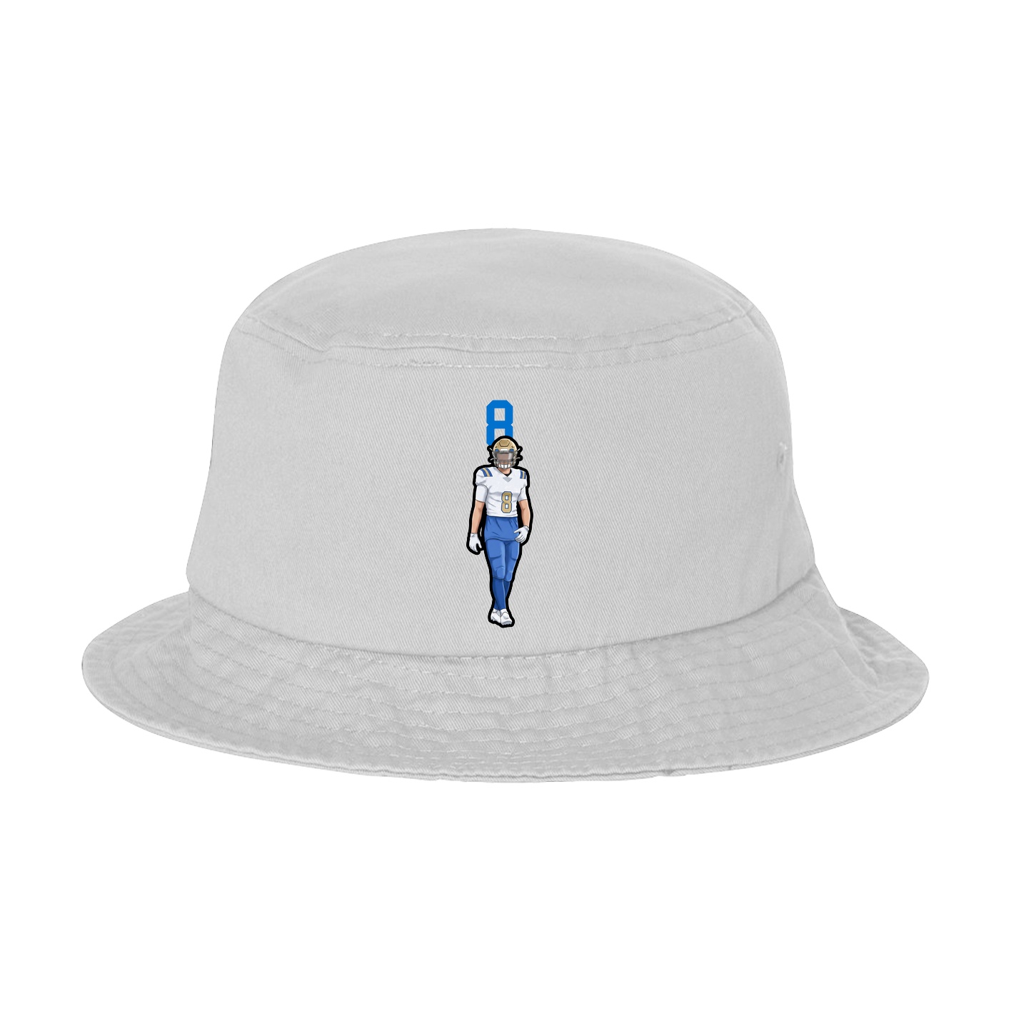 Bucket Cap — Number Top in White