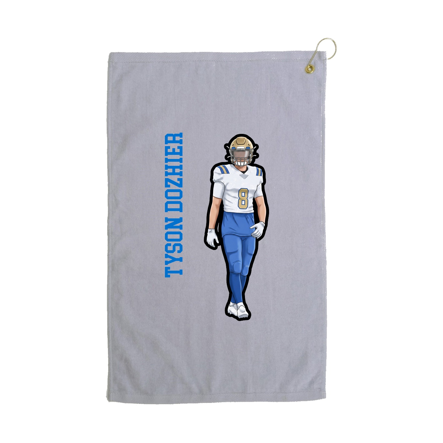 Golf Towel — Name Vertical in Grey
