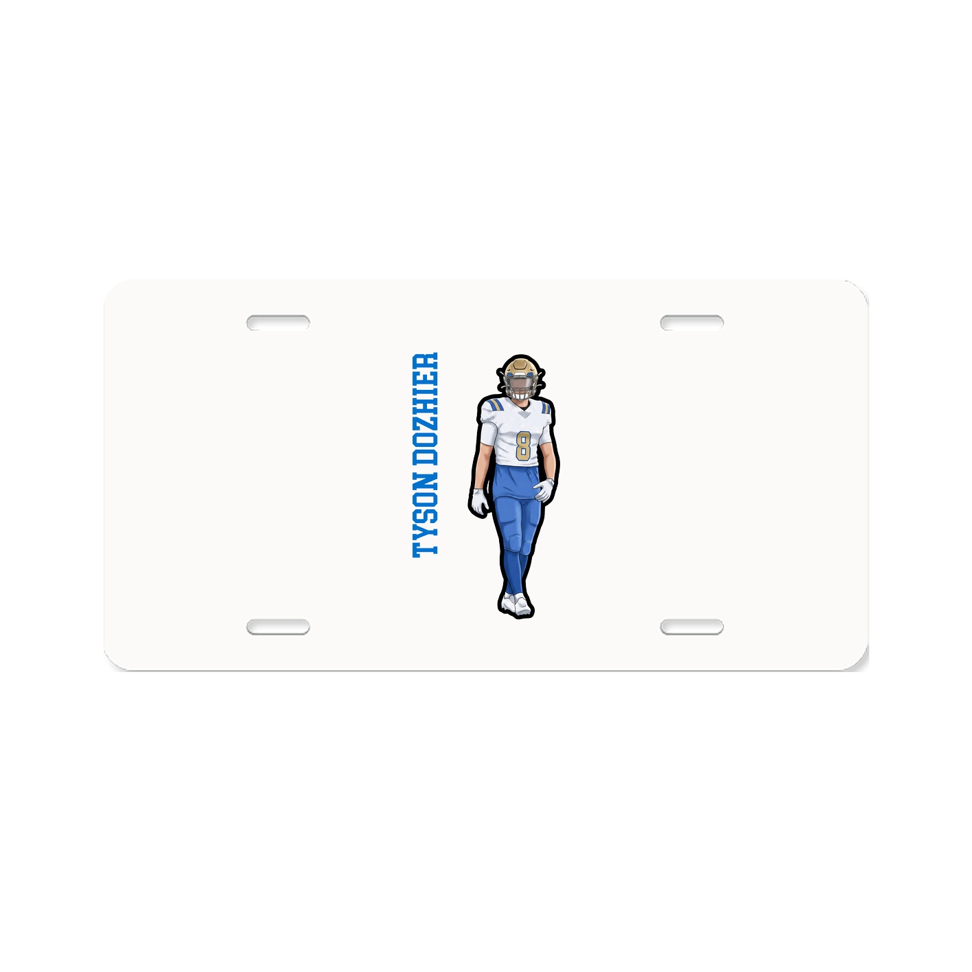 License Plate — Name Vertical in Classic