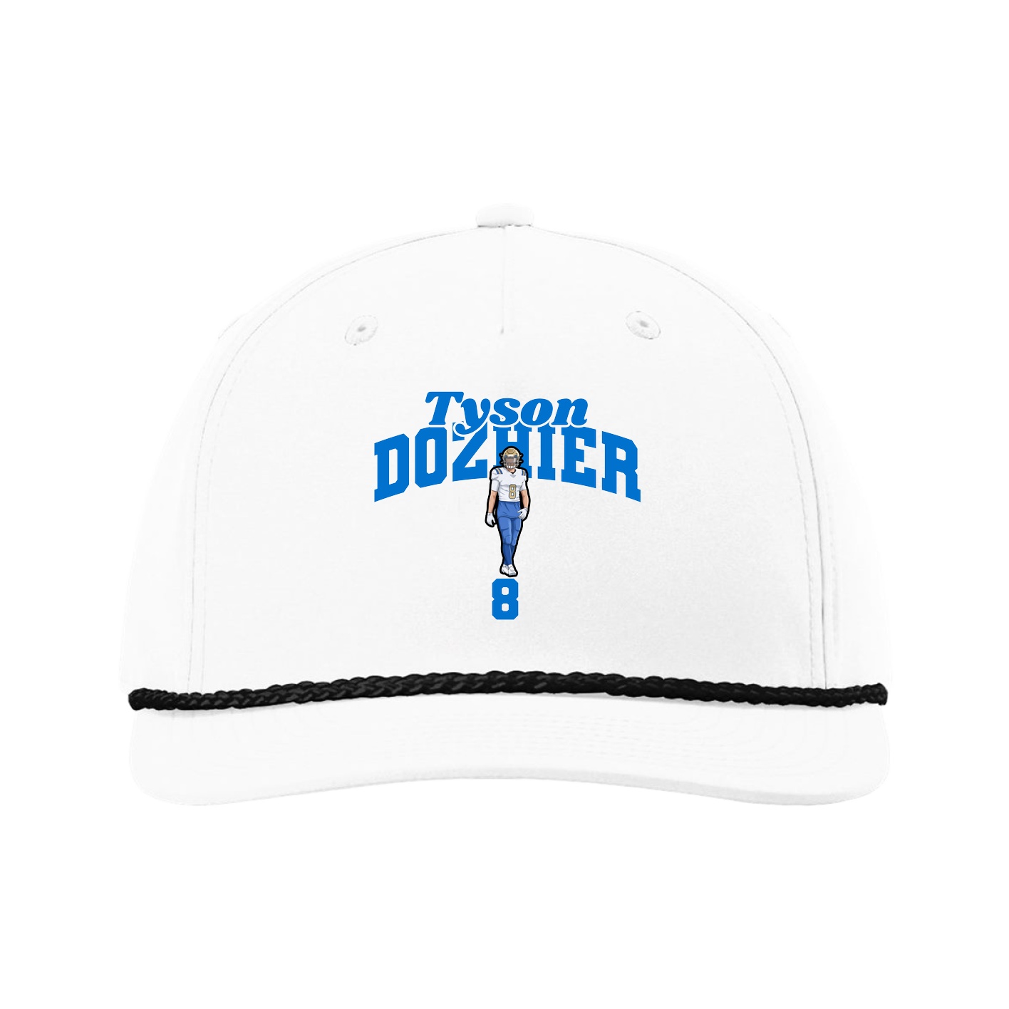 Five-Panel Classic Rope Cap — Signature Arch in White