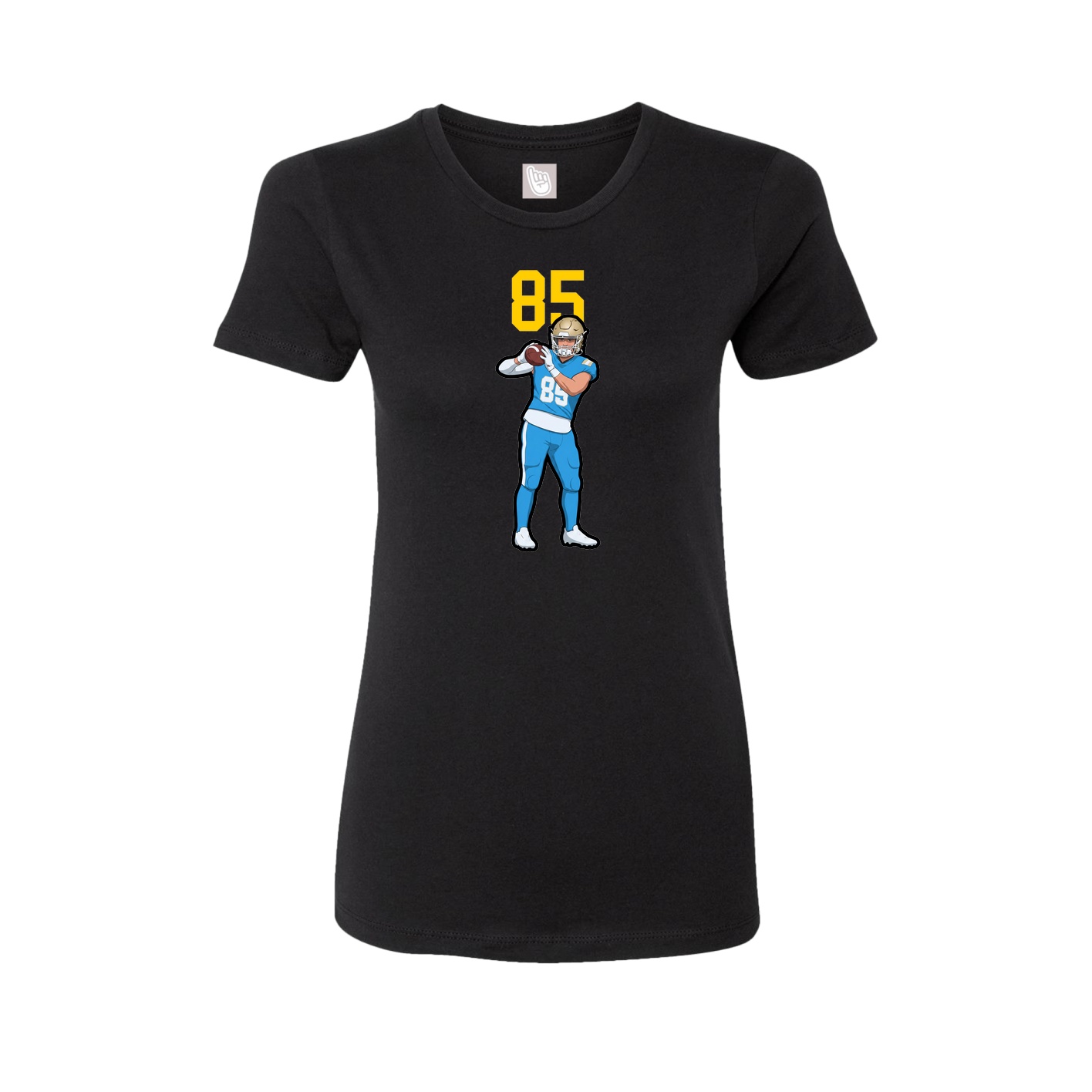 Fitted Women's Tee — Number Top in Black