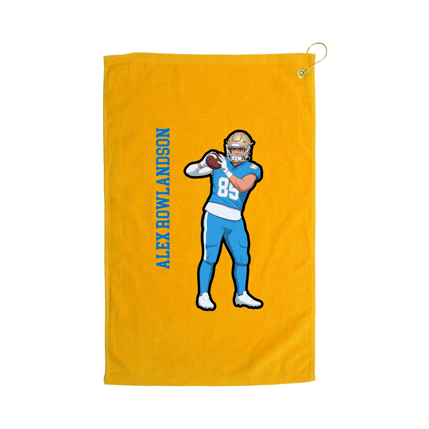 Golf Towel — Name Vertical in Gold