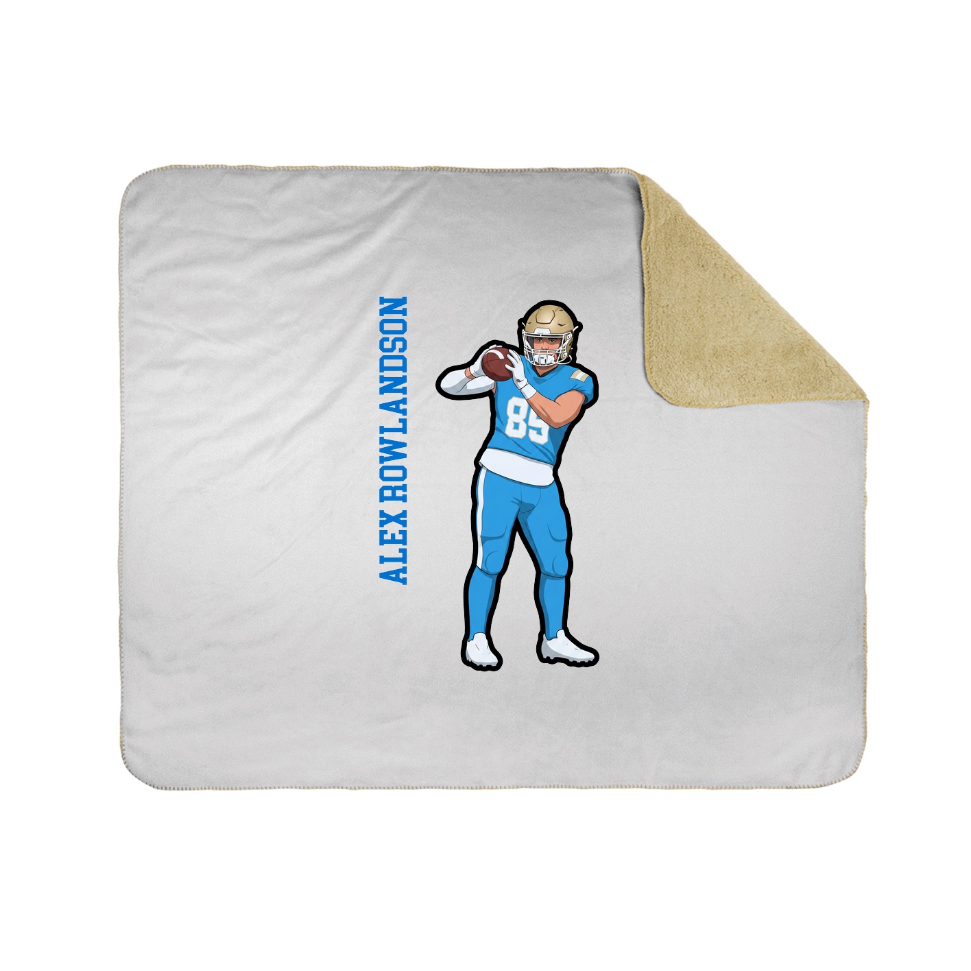 Throw Blanket — Name Vertical in White