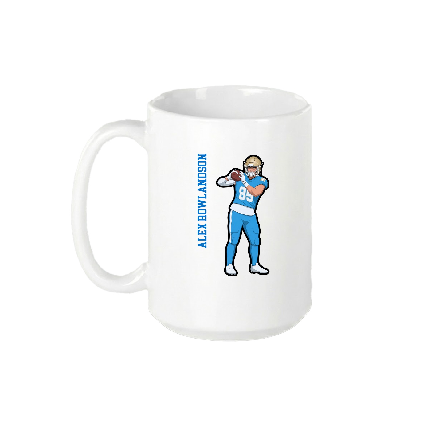 15oz Coffee Mug — Name Vertical in White