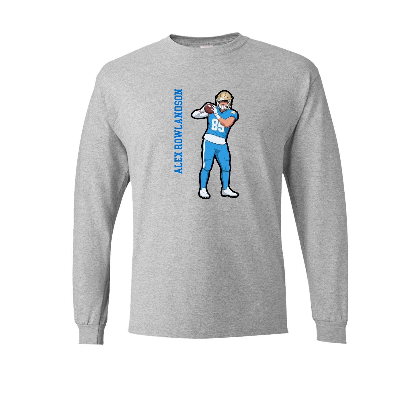 Long Sleeve Tee — Name Vertical in Grey