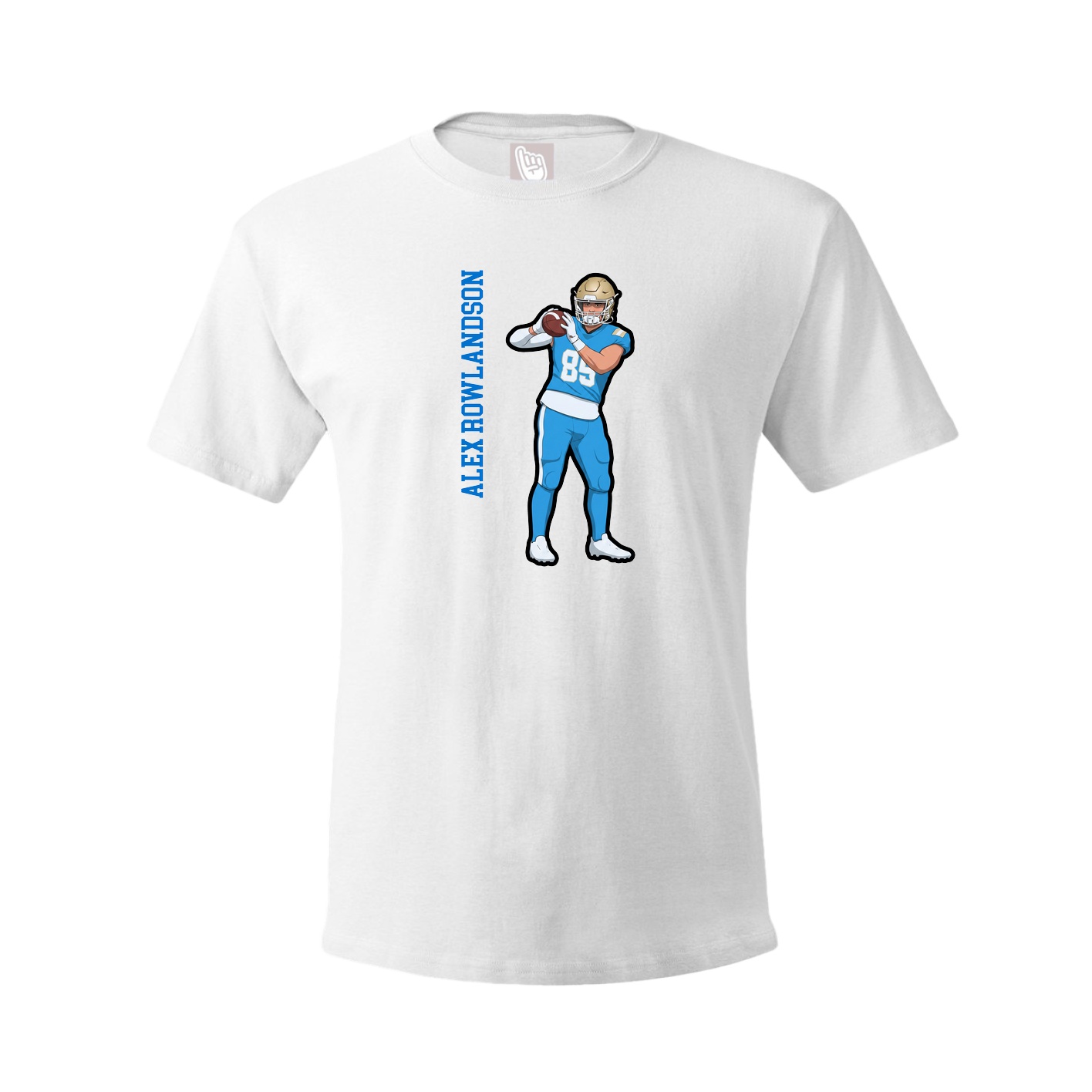 Youth Tee — Name Vertical in White