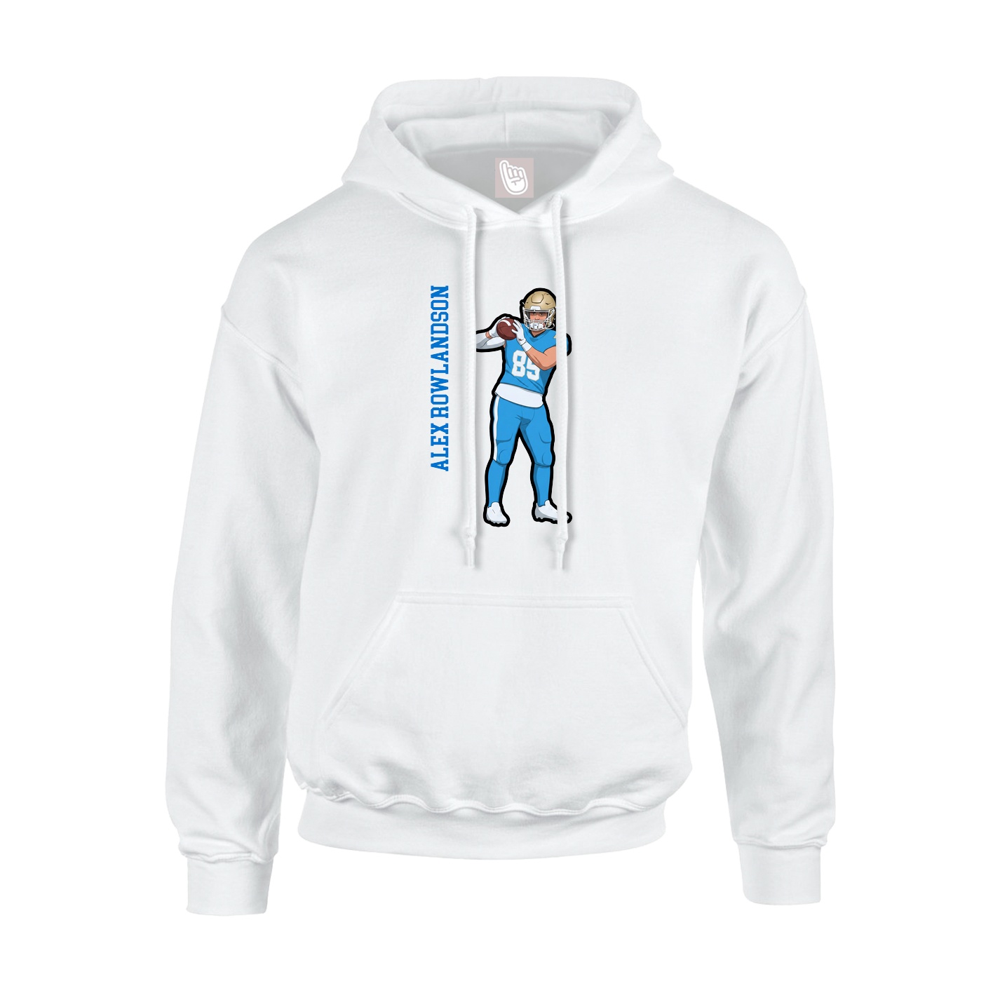Youth Hoodie — Name Vertical in White