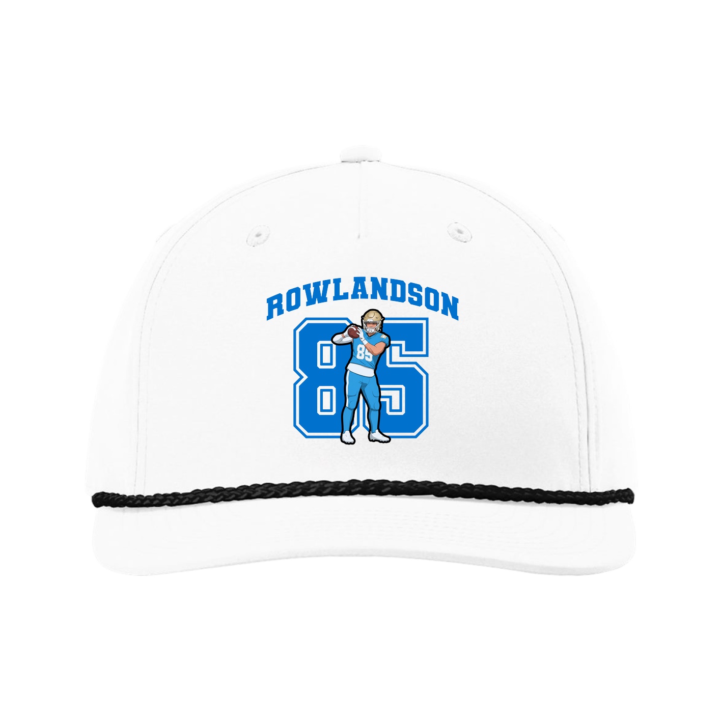 Five-Panel Classic Rope Cap — Number in White