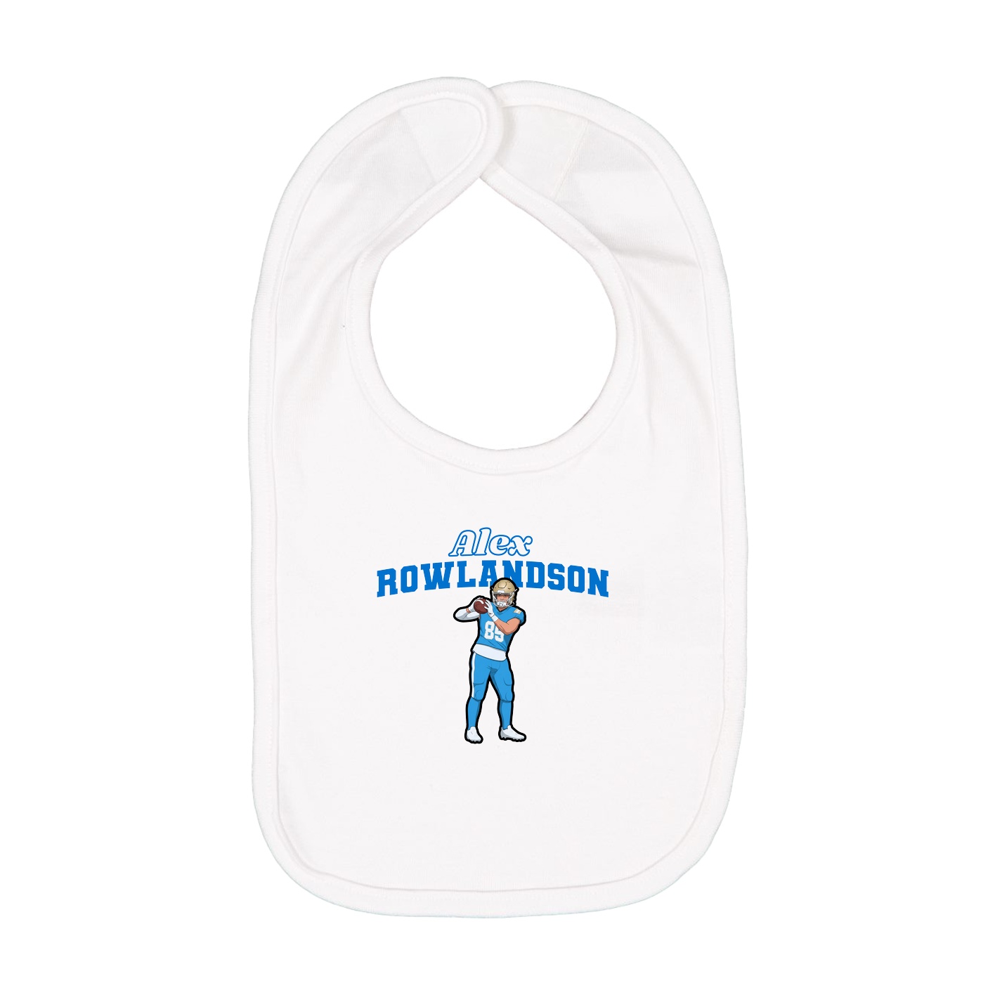 Infant Bib — Name Arch in White