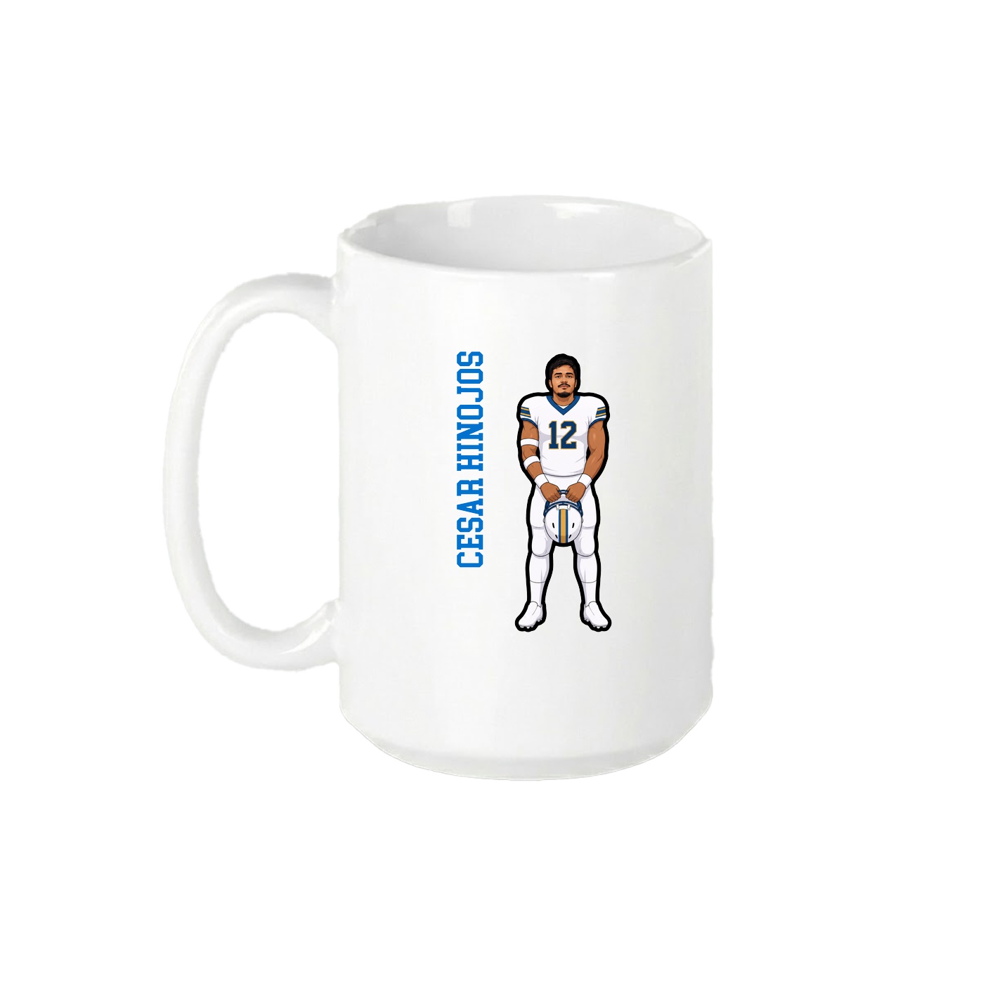 15oz Coffee Mug — Name Vertical in White