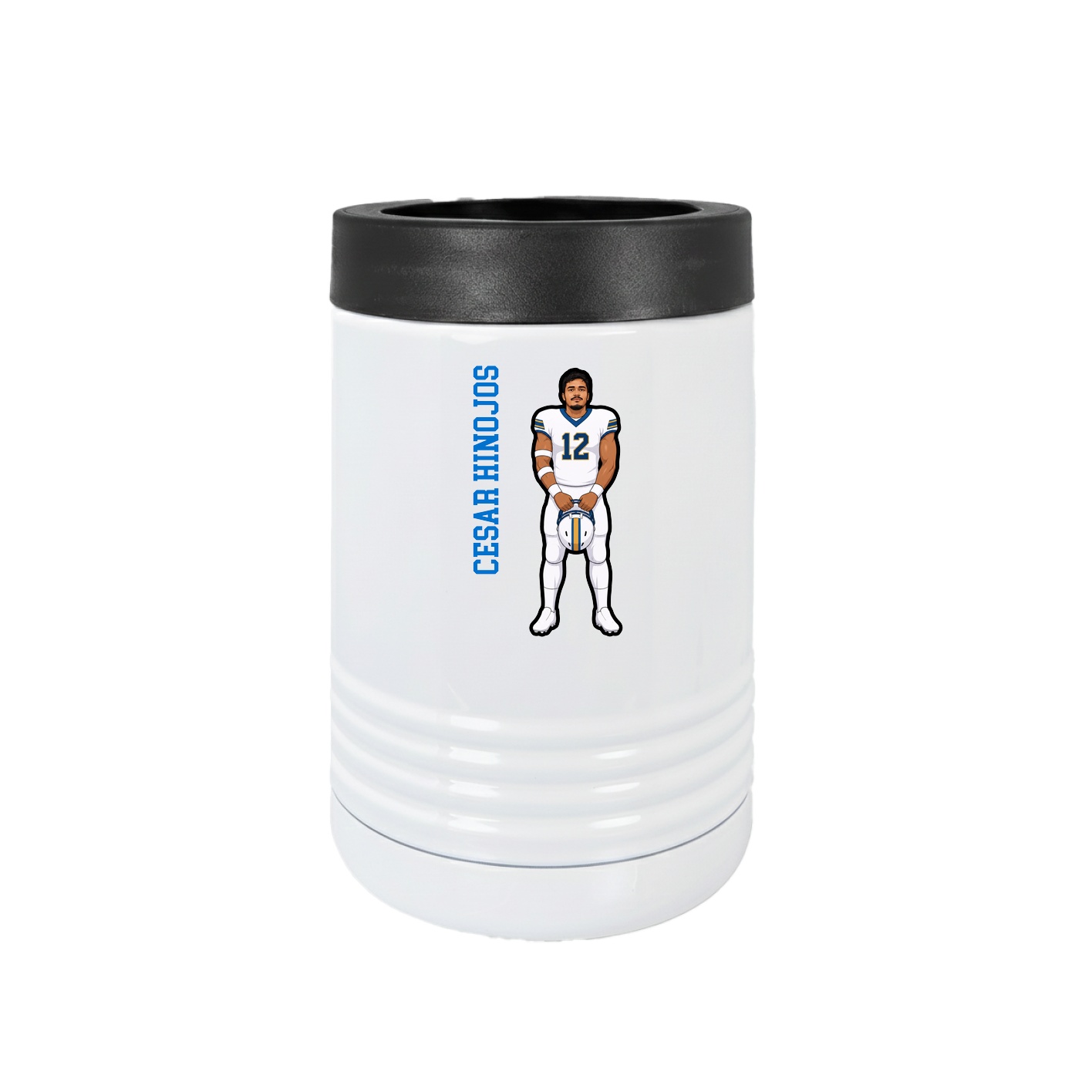 Beverage Holder — Name Vertical in White