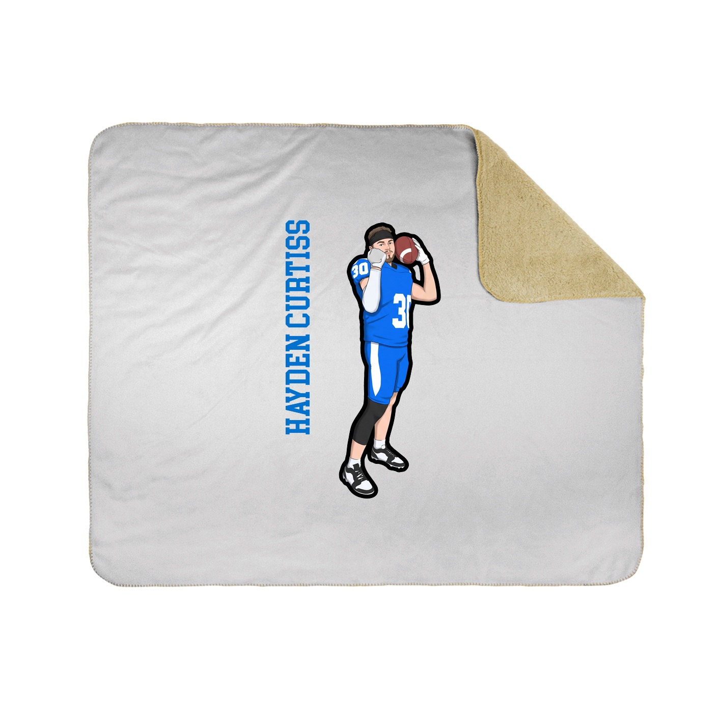 Throw Blanket — Name Vertical in White