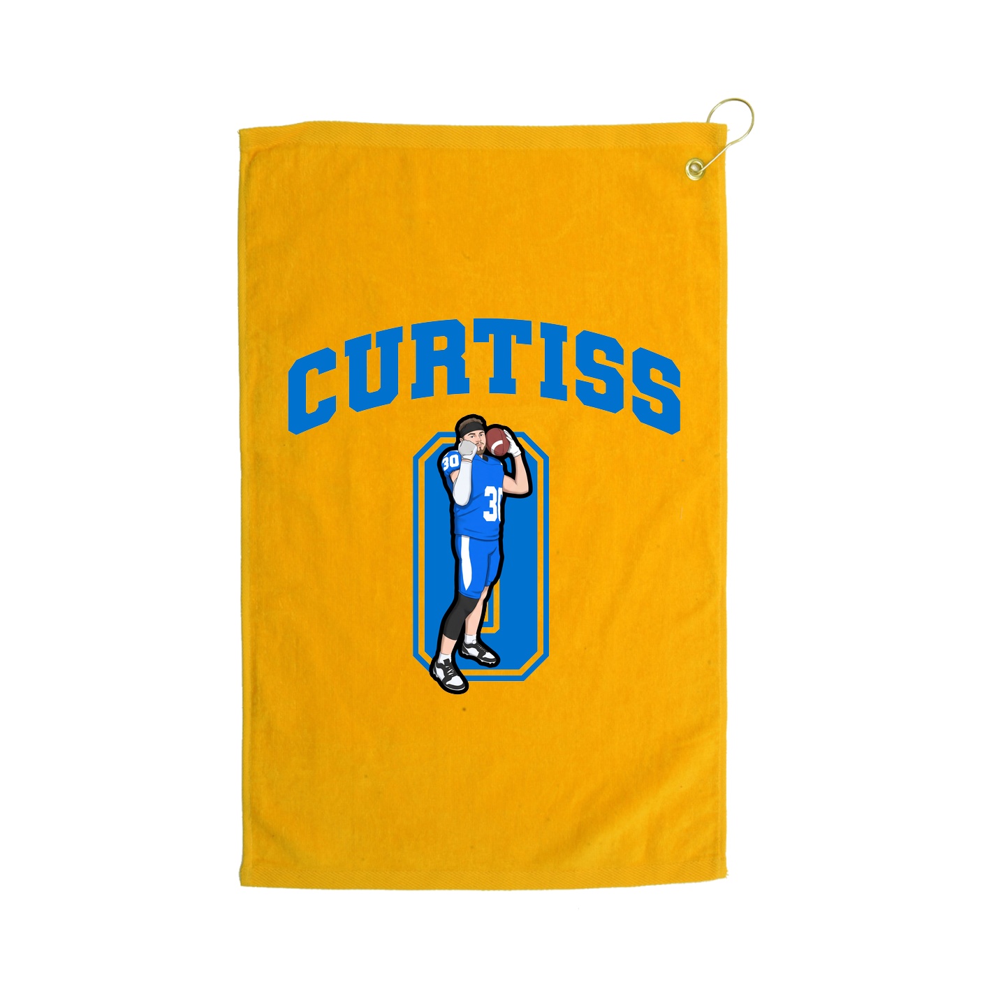 Golf Towel — Number in Gold