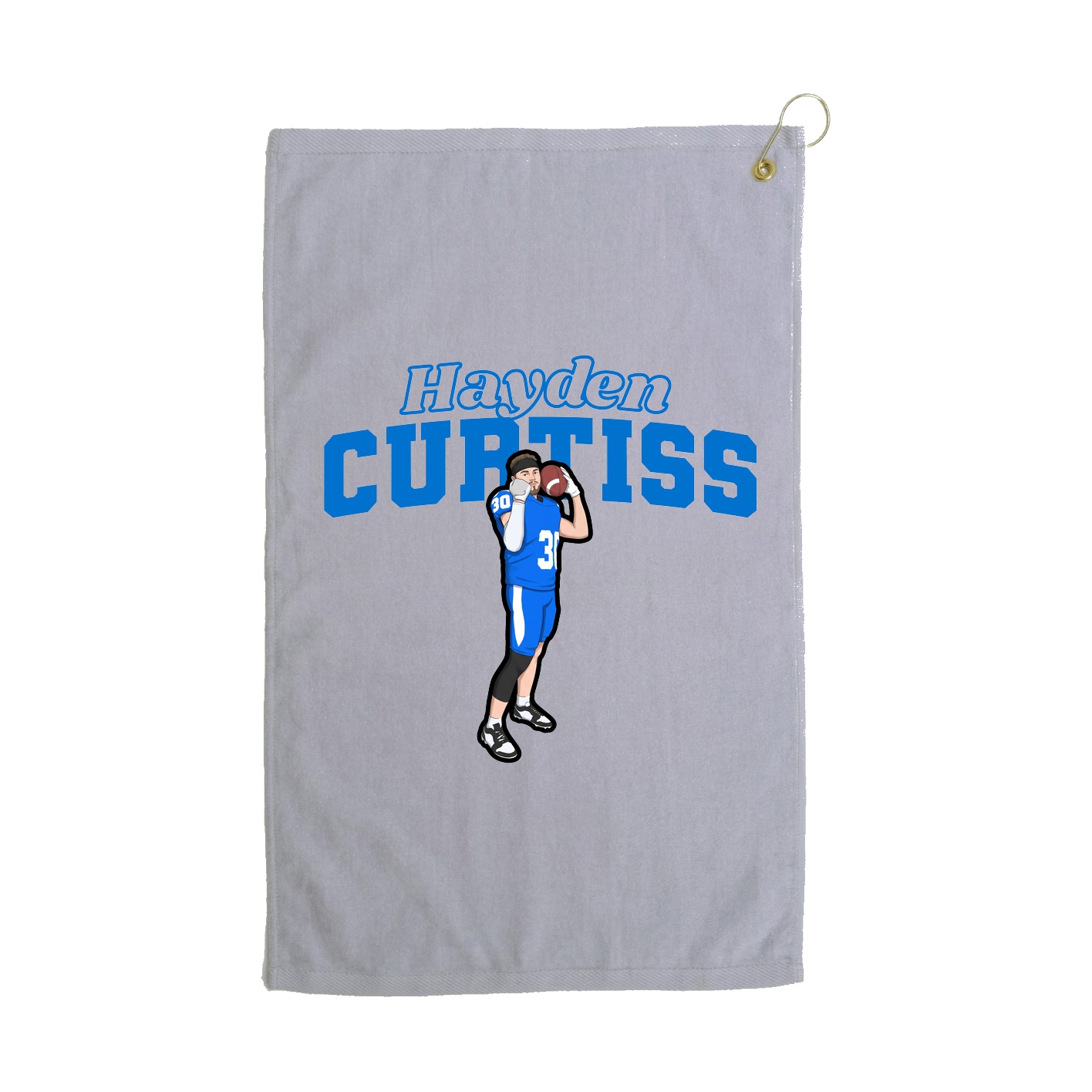 Golf Towel — Name Arch in Grey