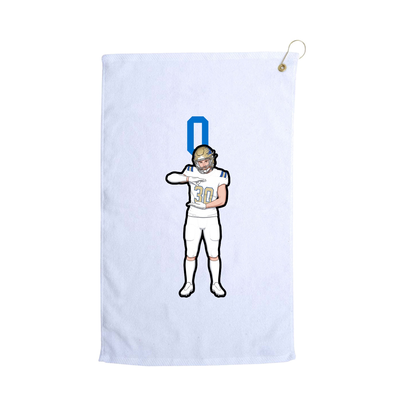 Golf Towel — Number Top in White