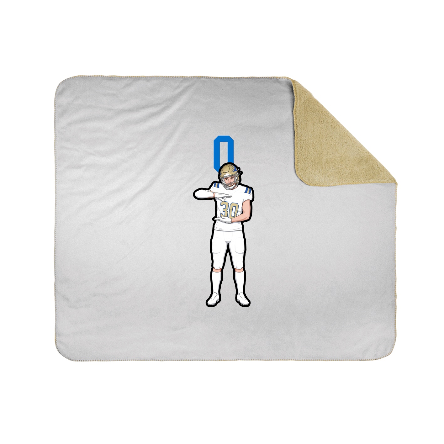 Throw Blanket — Number Top in White